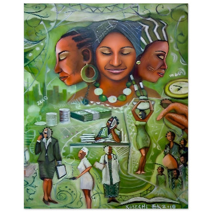 Many Faces, One Spirit |Aluminum Print KelechiCanvasArt