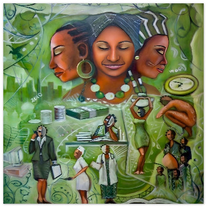 Many Faces, One Spirit |Aluminum Print KelechiCanvasArt