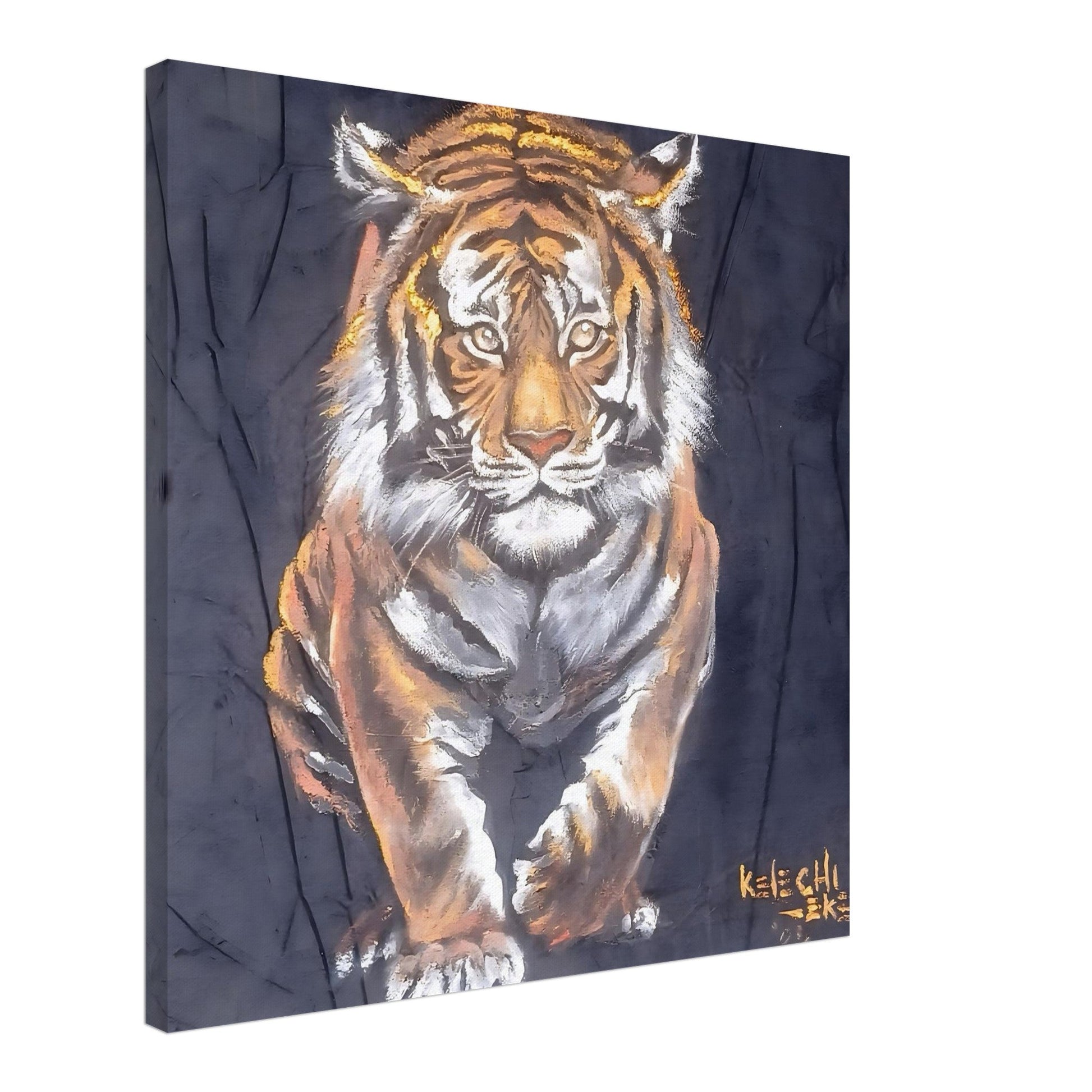 Majestic Tiger – Framed Canvas (60 × 60 cm / 24 × 24 in) - Canvas KelechiCanvasArt