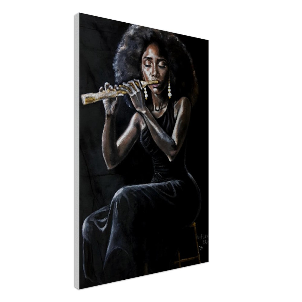 Her Soulful Melodies Canvas Print 24x36 KelechiCanvasArt