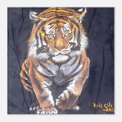 Majestic Tiger – Framed Canvas (60 × 60 cm / 24 × 24 in) - Canvas KelechiCanvasArt