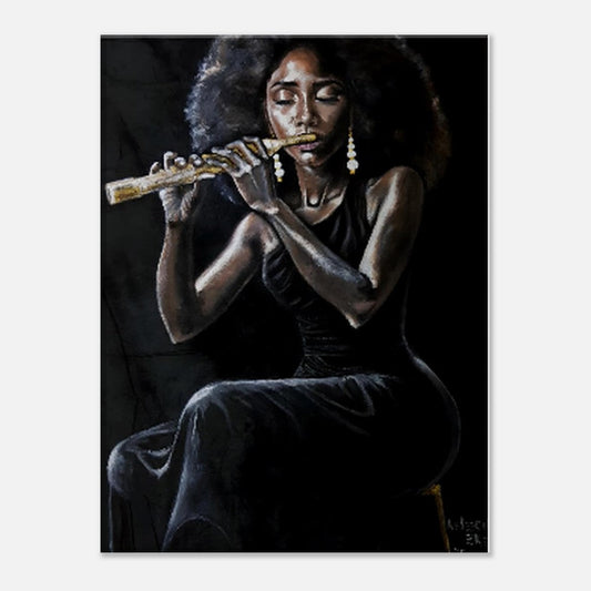 Her Soulful Melodies Canvas Print 24x36 KelechiCanvasArt